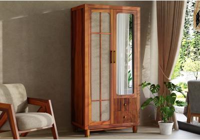 Retro 2 Door Wooden Wardrobe 