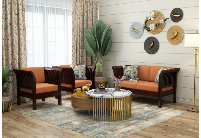 Crispin 2+1+1 Seater Wooden Sofa Set 