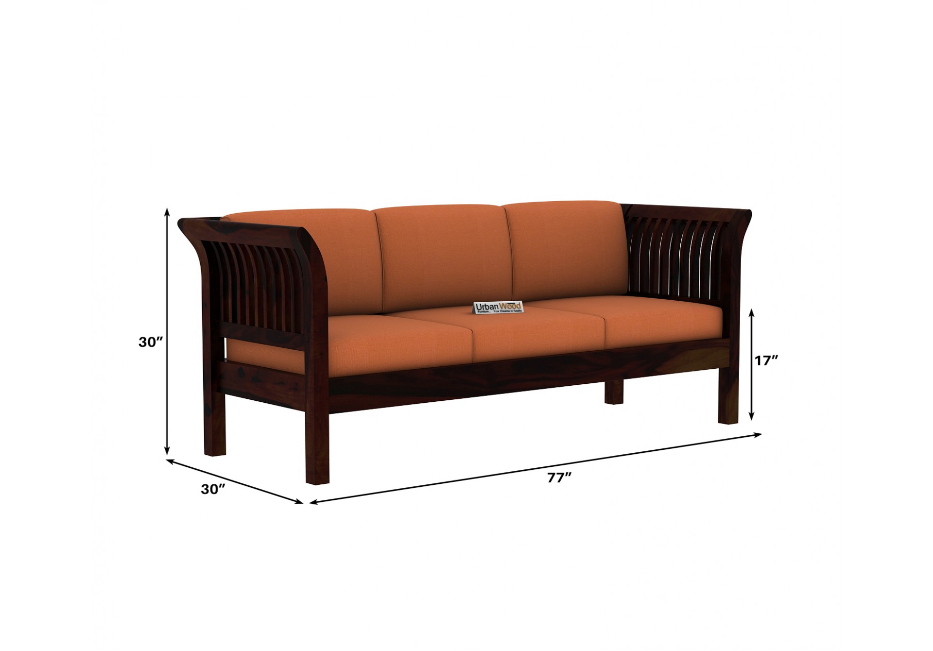 Crispin 3+1+1 Seater Wooden Sofa Set 