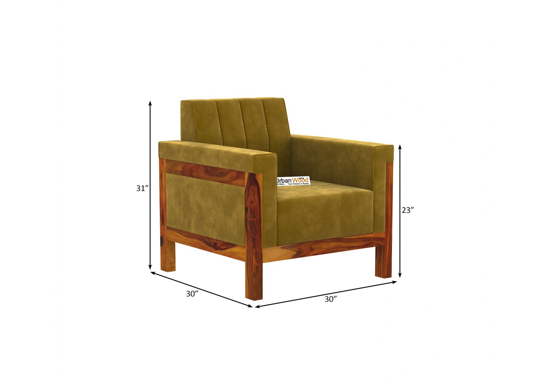 Ethan 2+1+1 Seater Wooden Sofa Set 