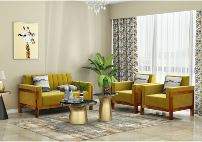 Ethan 2+1+1 Seater Wooden Sofa Set 