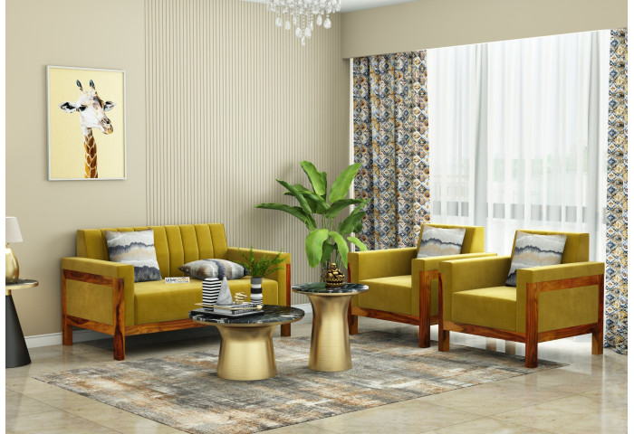 Ethan 2+1+1 Seater Wooden Sofa Set 