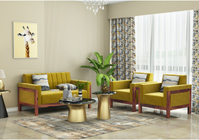 Ethan 2+1+1 Seater Wooden Sofa Set 
