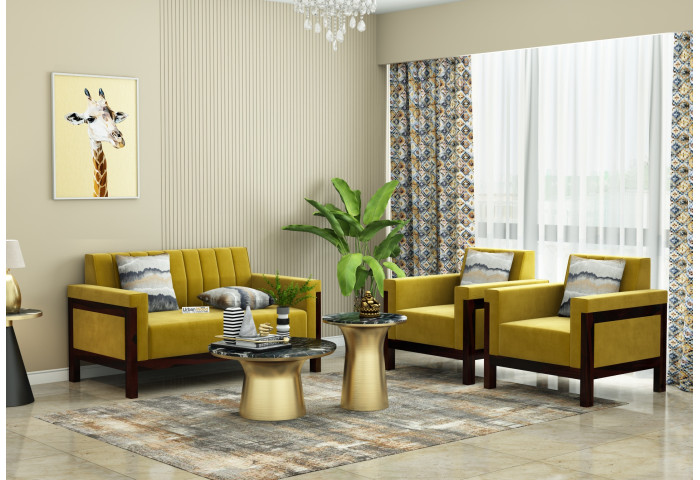 Ethan 2+1+1 Seater Wooden Sofa Set 