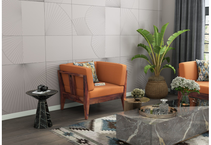 Grey Space 1 Seater Wooden Sofa 