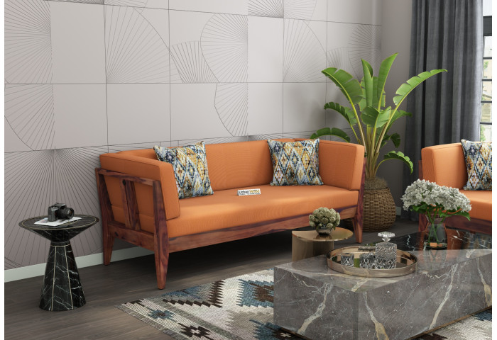 Grey Space 3 Seater Wooden Sofa 