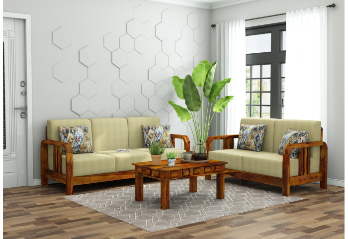 HomeBregg 3+2 Seater Wooden Sofa Set 