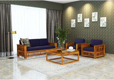 Wood Wooden Sofa Set 3+1+1 Seater 