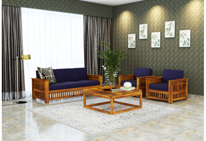 Wood Wooden Sofa Set 3+1+1 Seater 