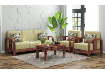 HomeBregg Wooden Sofa Set 3+1+1 Seater 