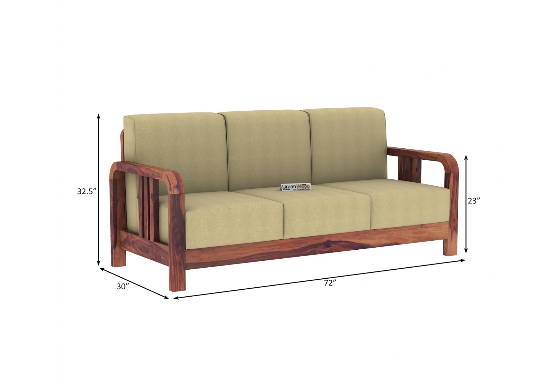 HomeBregg Wooden Sofa Set 3+1+1 Seater 