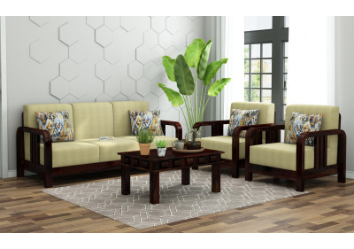 HomeBregg Wooden Sofa Set 3+1+1 Seater 