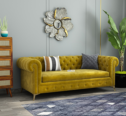 3 seater fabric sofa with diana amber fabric