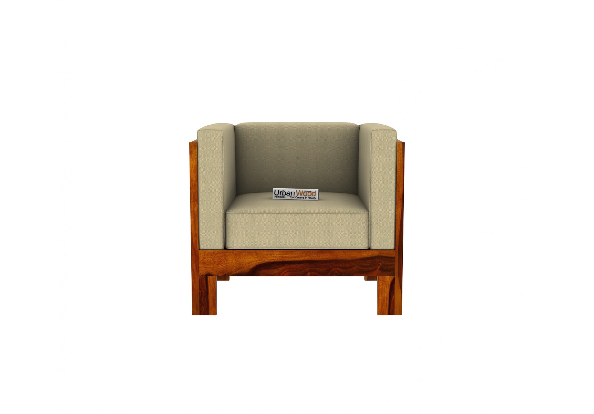 Fitbit Wooden Sofa Set 2+1+1 Seater ( Honey Finish)