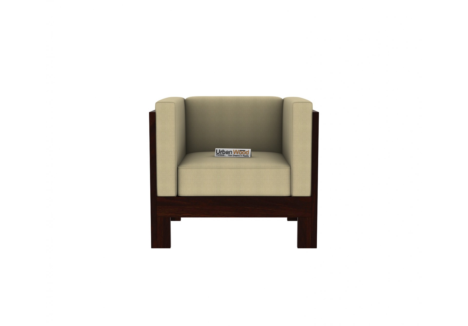 Fitbit Wooden Sofa Set 2+1+1 Seater (Walnut Finish)