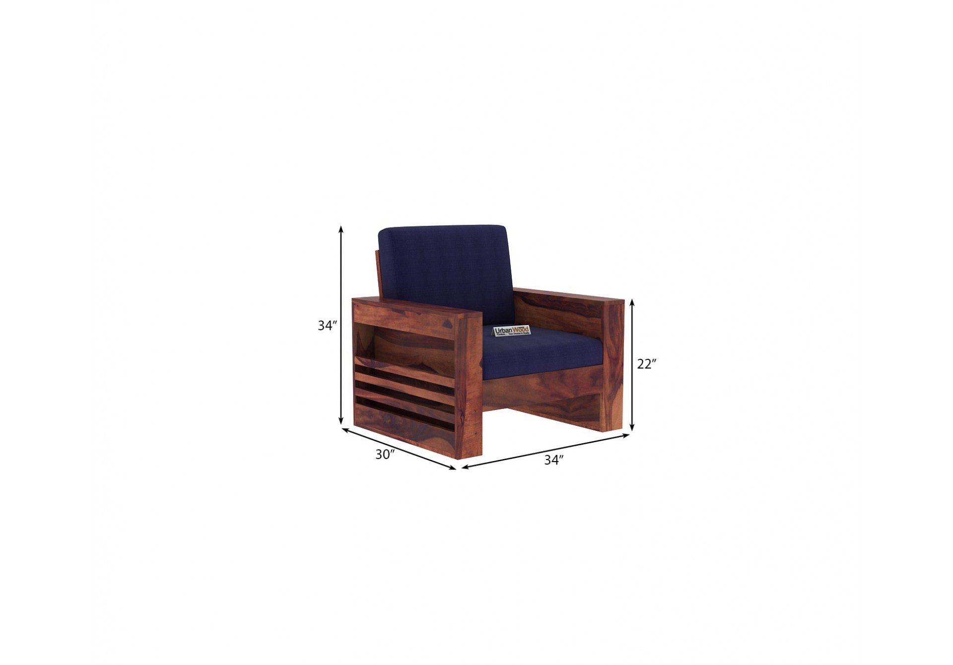 Modway Wooden Sofa Set 2+1+1 Seater ( Teak Finish)