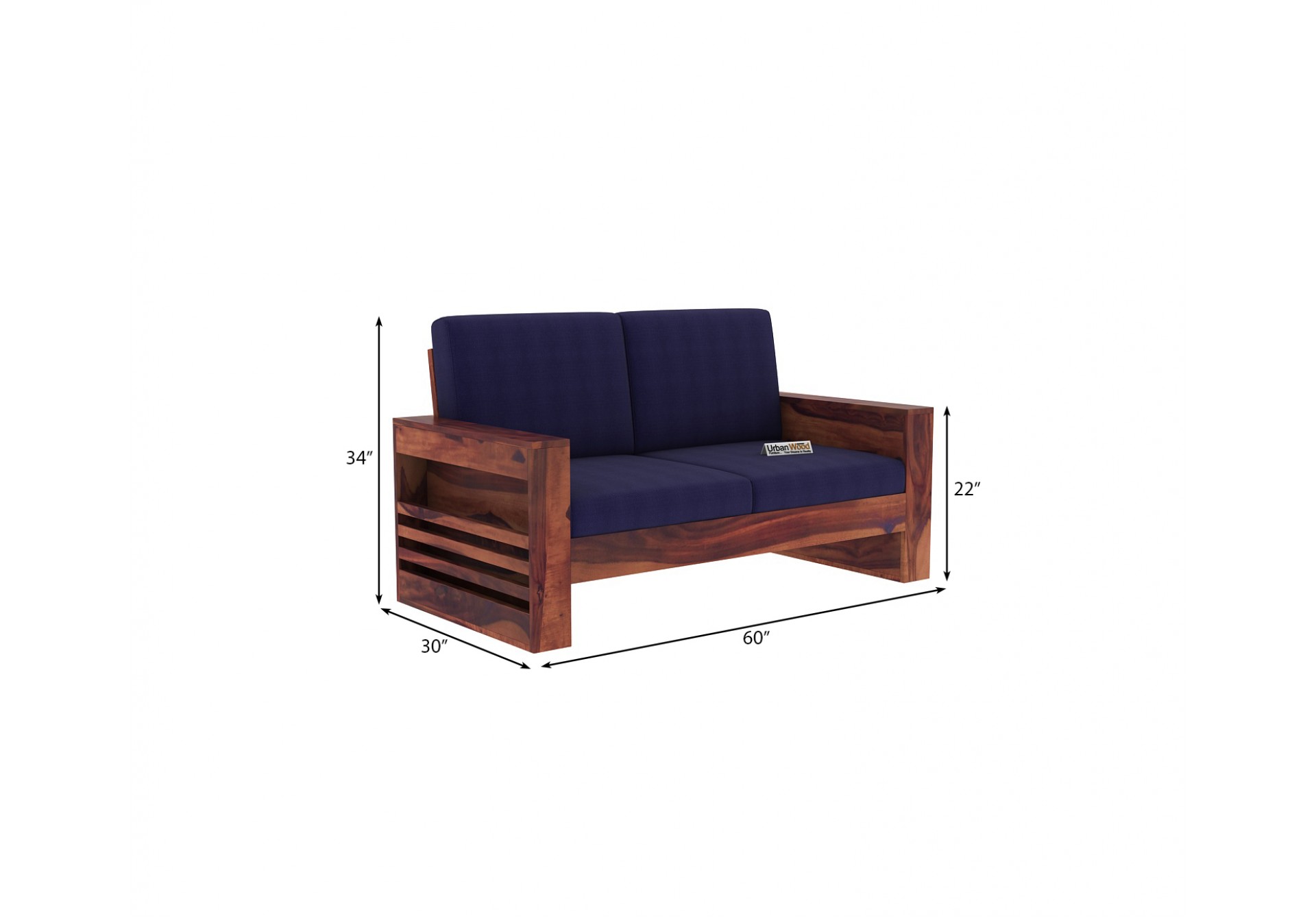 Modway Wooden Sofa Set 2+1+1 Seater ( Teak Finish)