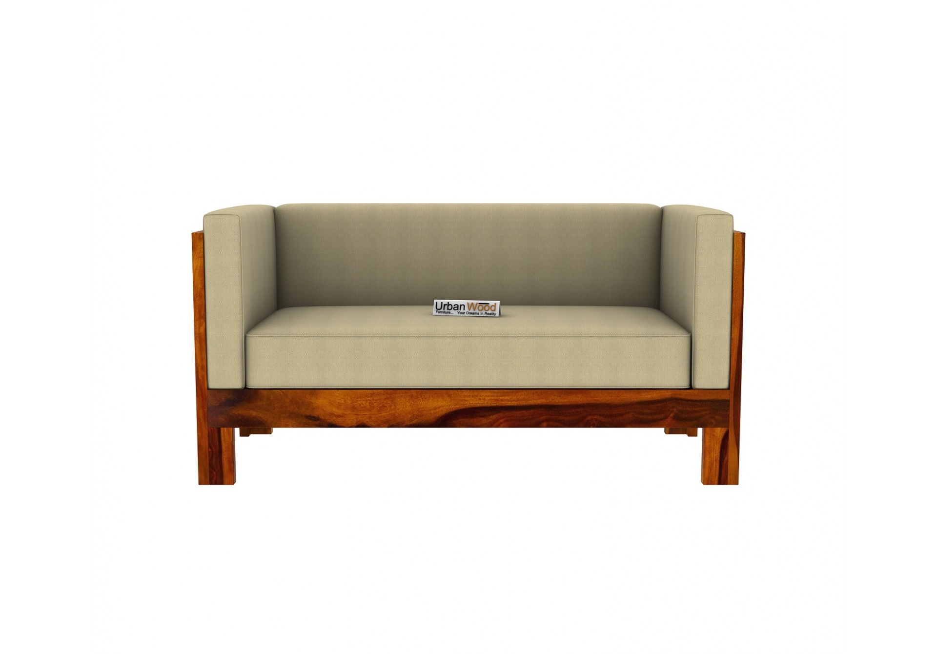 Fitbit Wooden Sofa 2 seater ( Honey Finish )