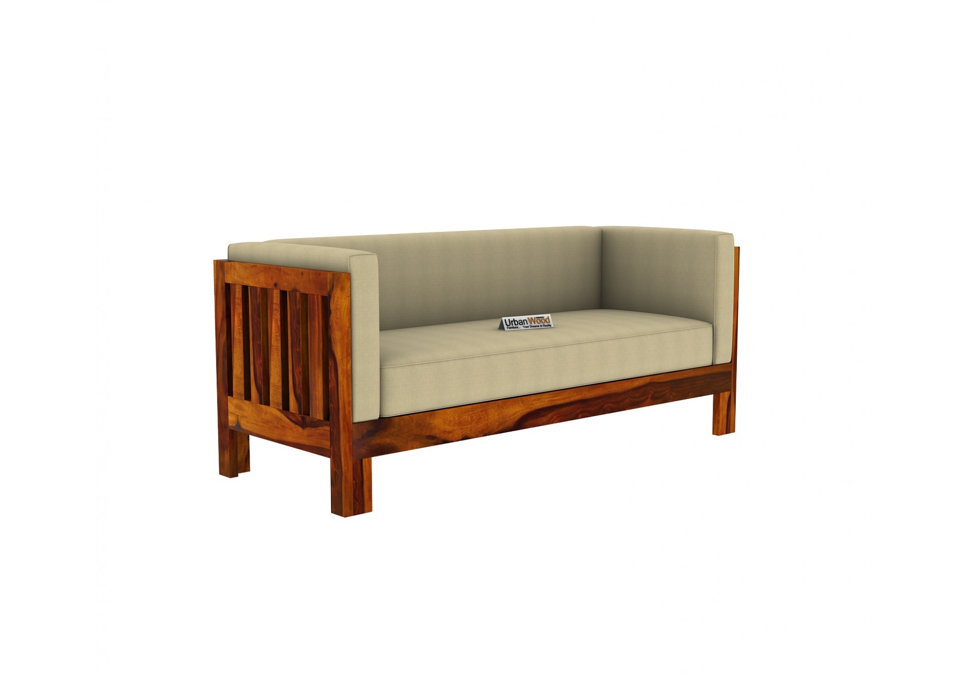 Fitbit Wooden Sofa Set 3+2+1 Seater ( Honey Finish)