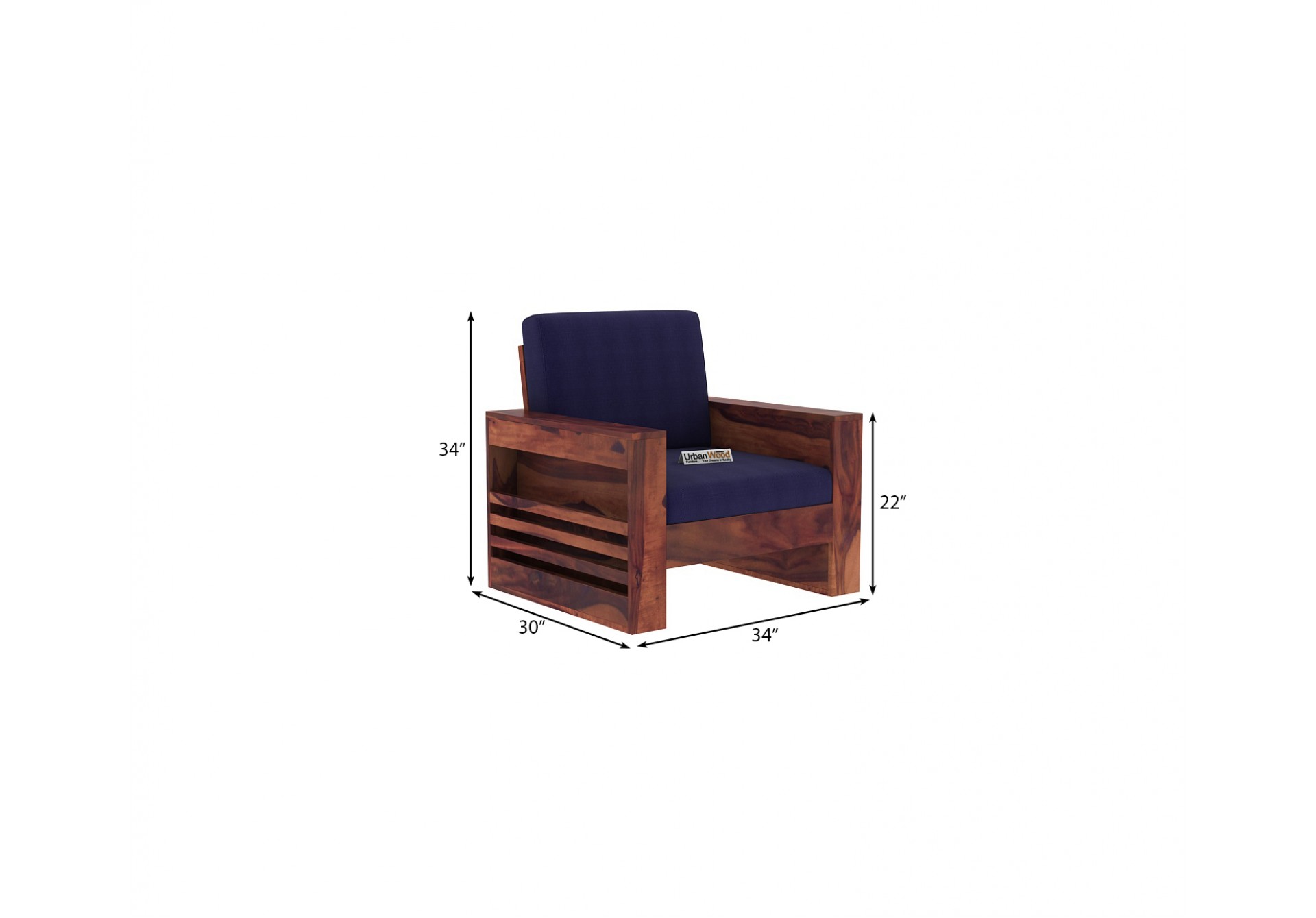 Modway Wooden Sofa Set 3+2+1 Seater ( Teak Finish)