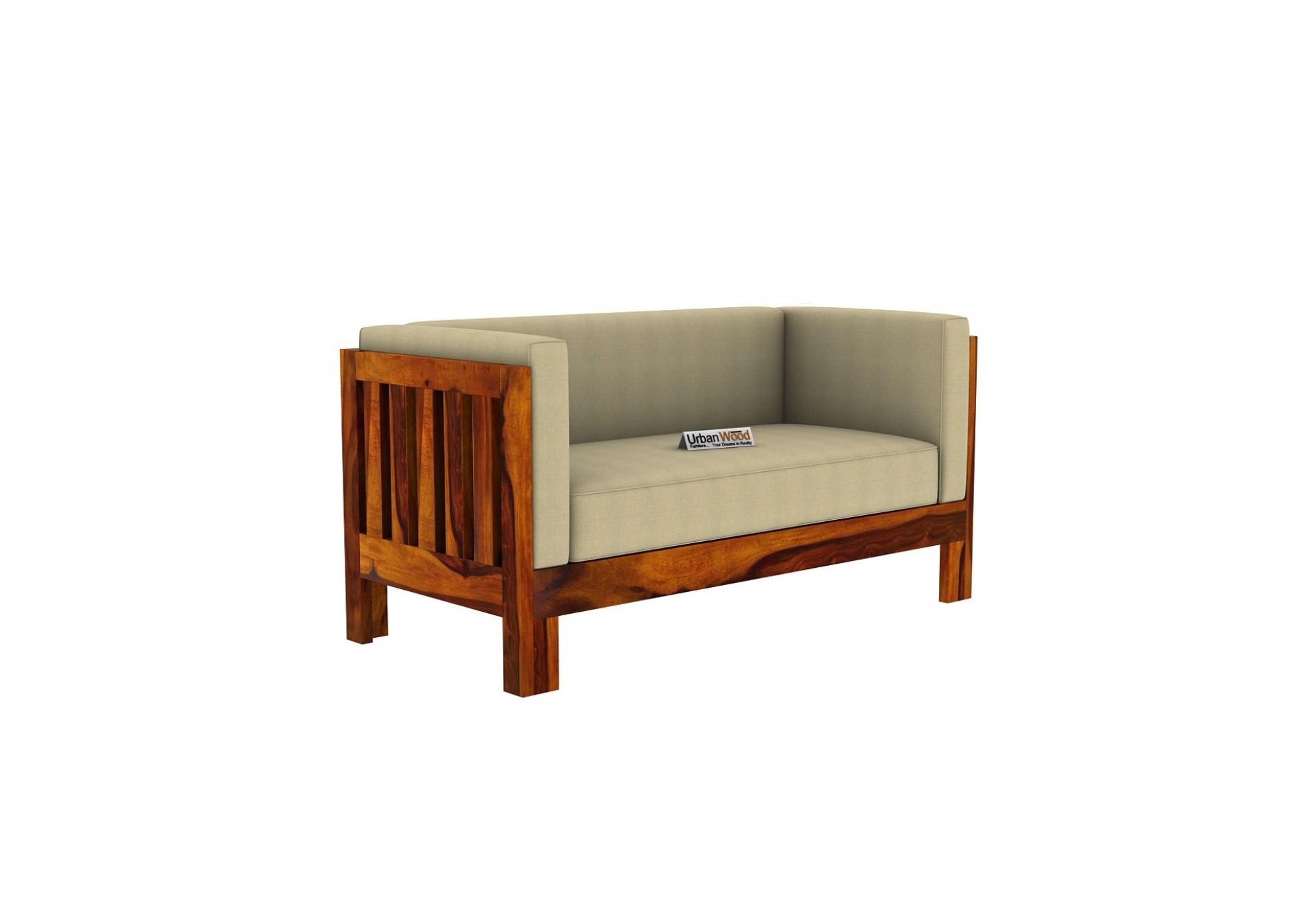 Fitbit Wooden Sofa Set 3+2 Seater ( Honey Finish)