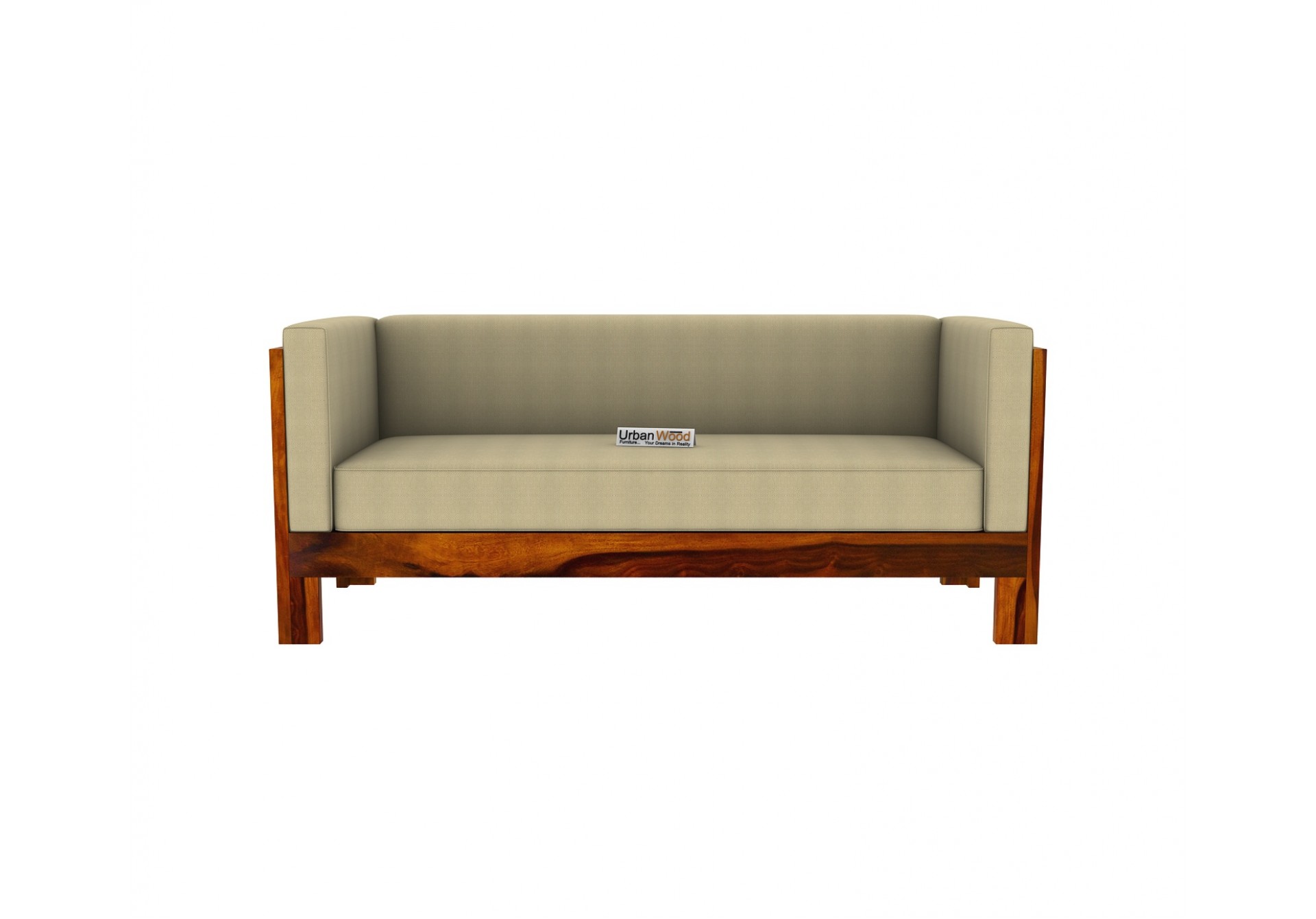 Fitbit Wooden Sofa 3 Seater (Honey Finish)