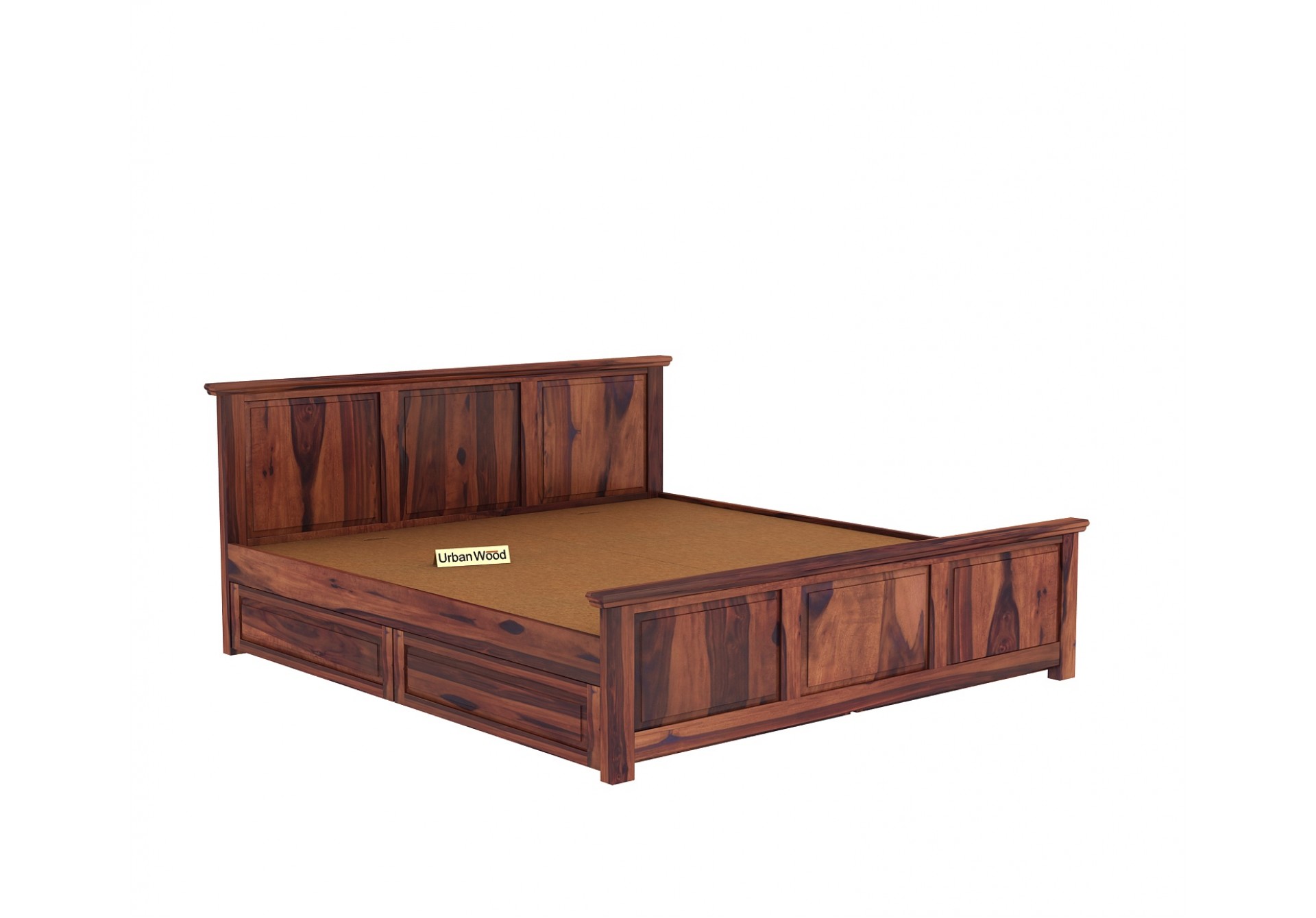 Babson Bed With Storage ( King Size, Teak Finish )