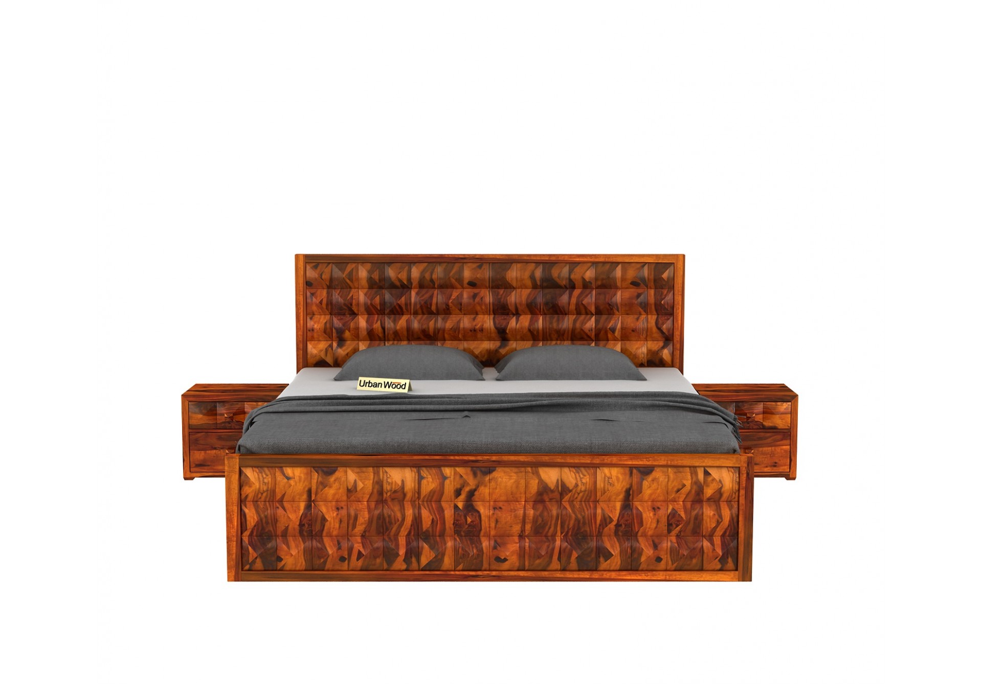 Morgana Bed With Storage ( King Size, Honey Finish )