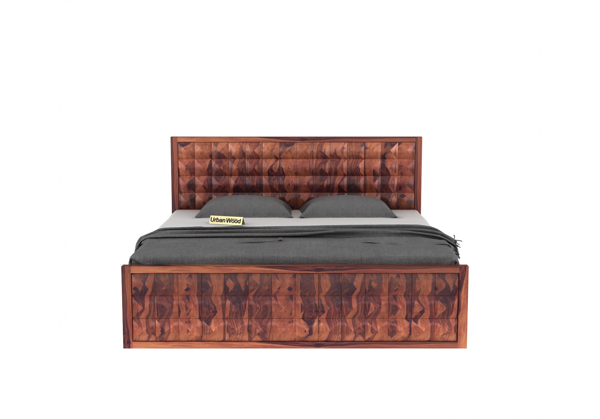 Morgana Bed With Storage ( King Size, Teak Finish )