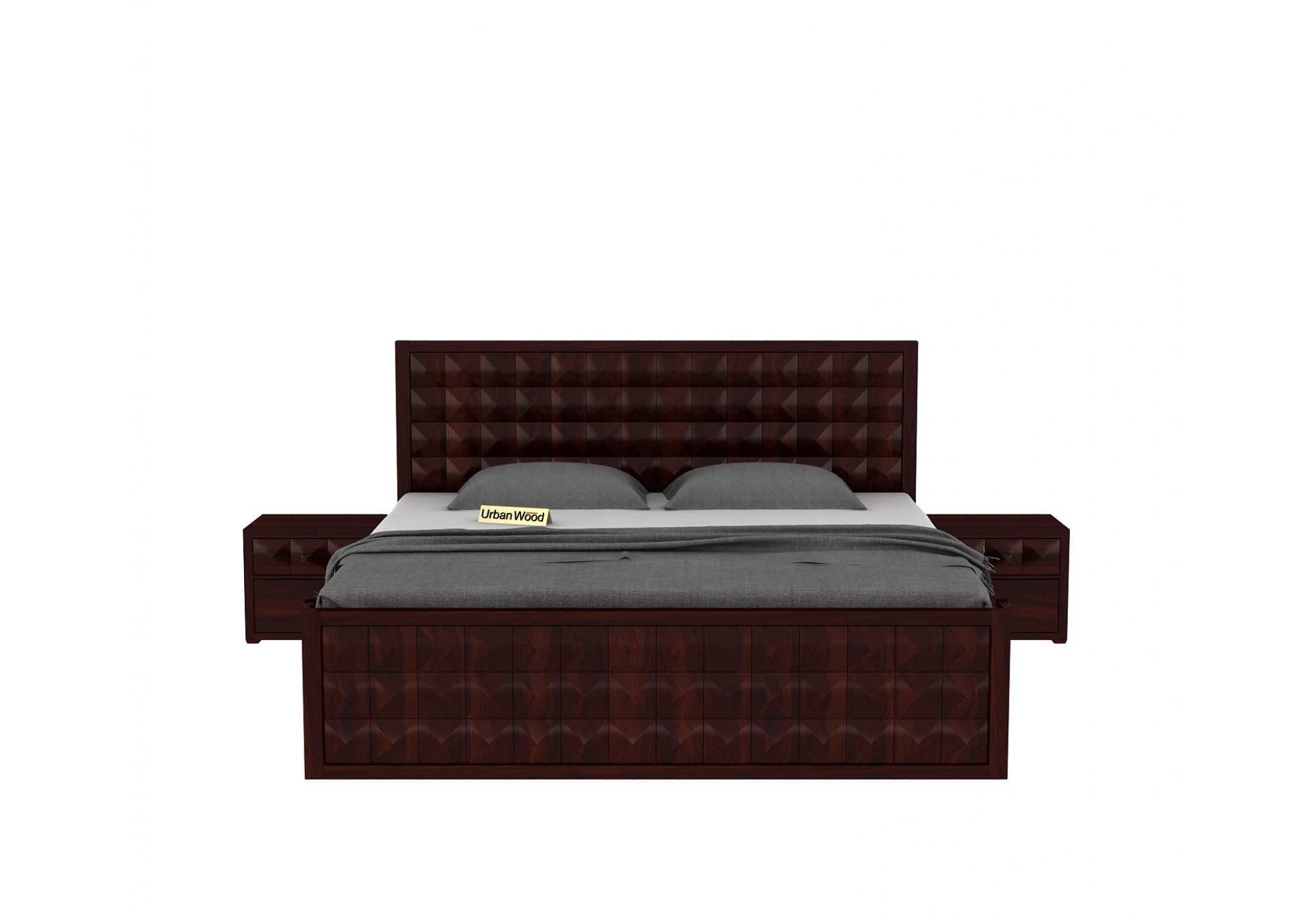 Morgana Bed With Storage ( King Size, Walnut Finish )