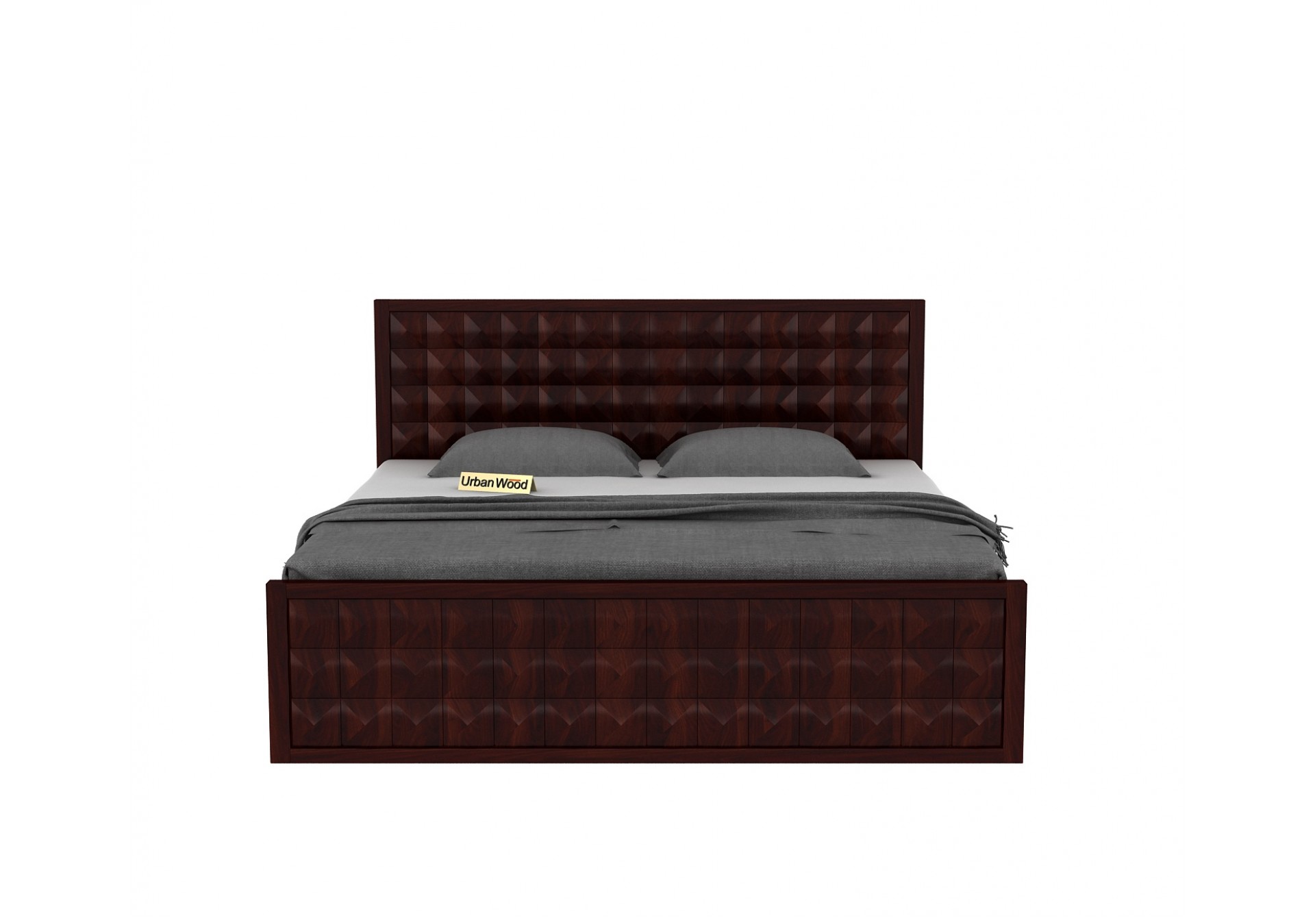 Morgana Bed With Storage ( Queen Size, Walnut Finish )