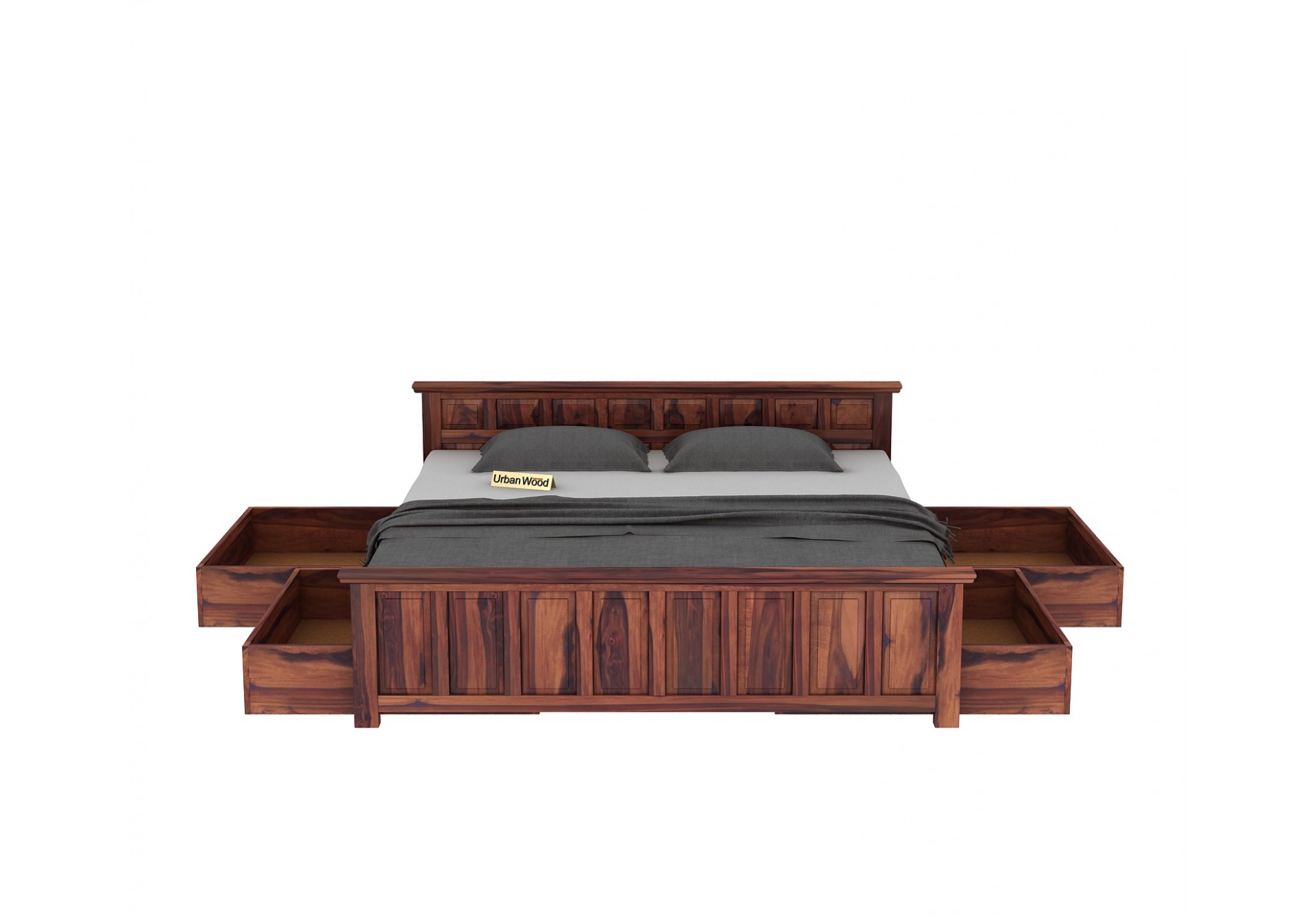 Thoms Bed With Drawer Storage ( king Size, Teak Finish )