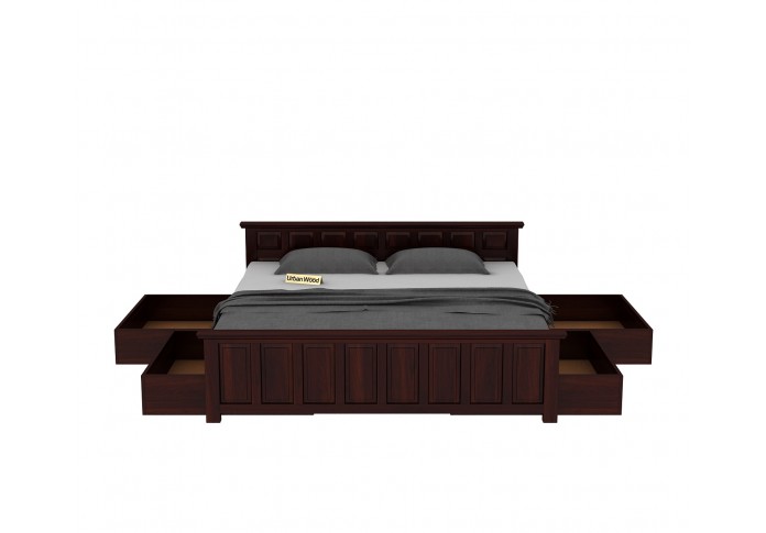 Thoms Bed With Drawer Storage ( Queen Size, Walnut Finish )