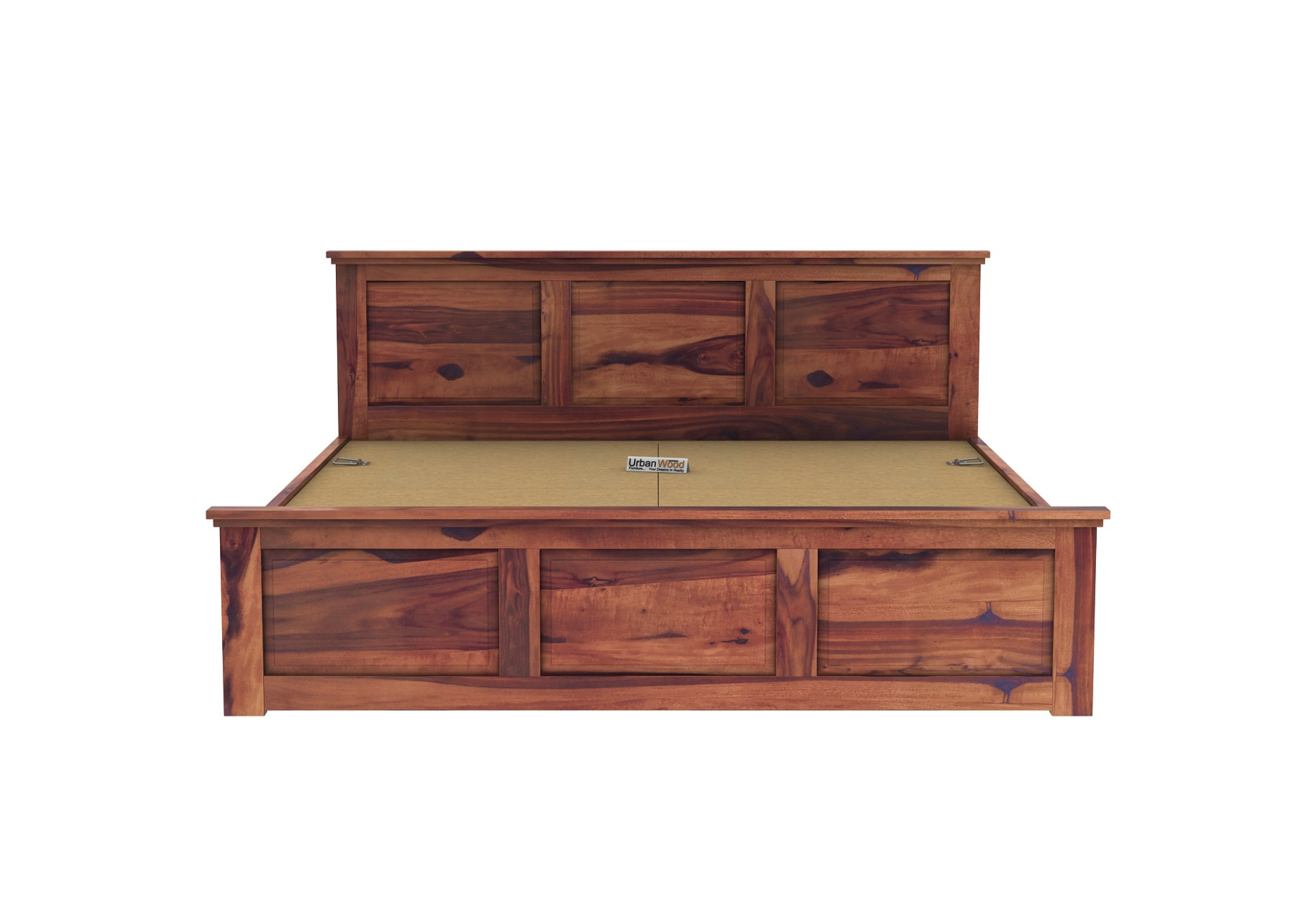 Babson Box Storage Bed (King Size, Teak Finish)
