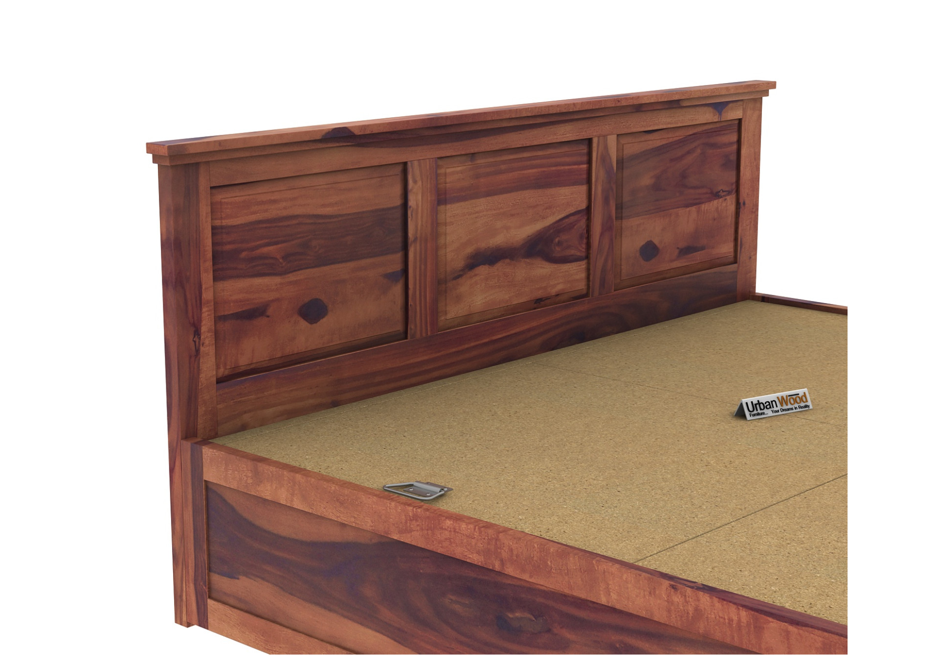 Babson Box Storage Bed (Queen Size, Teak Finish)
