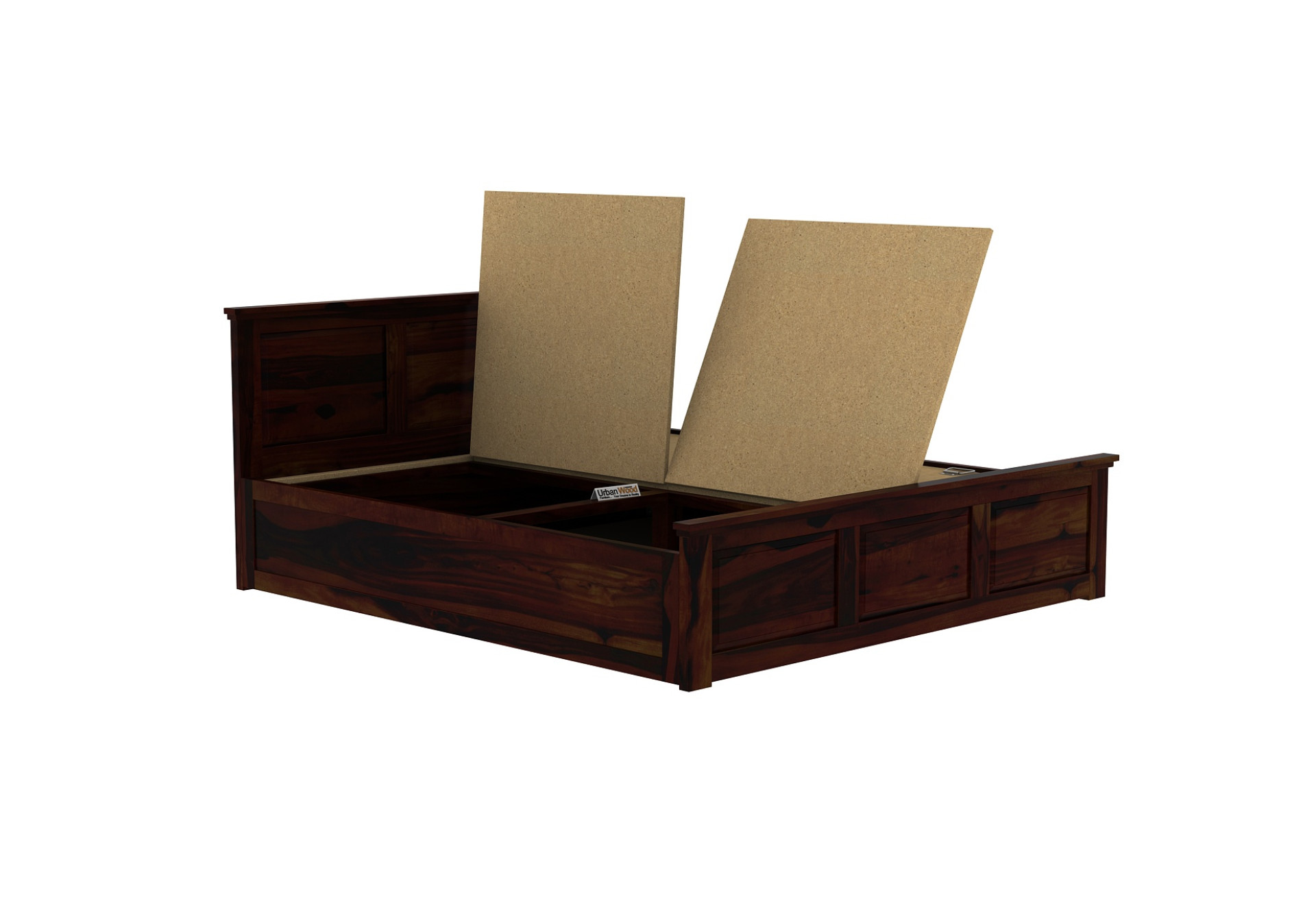 Babson Box Storage Bed (Queen Size, Walnut Finish)