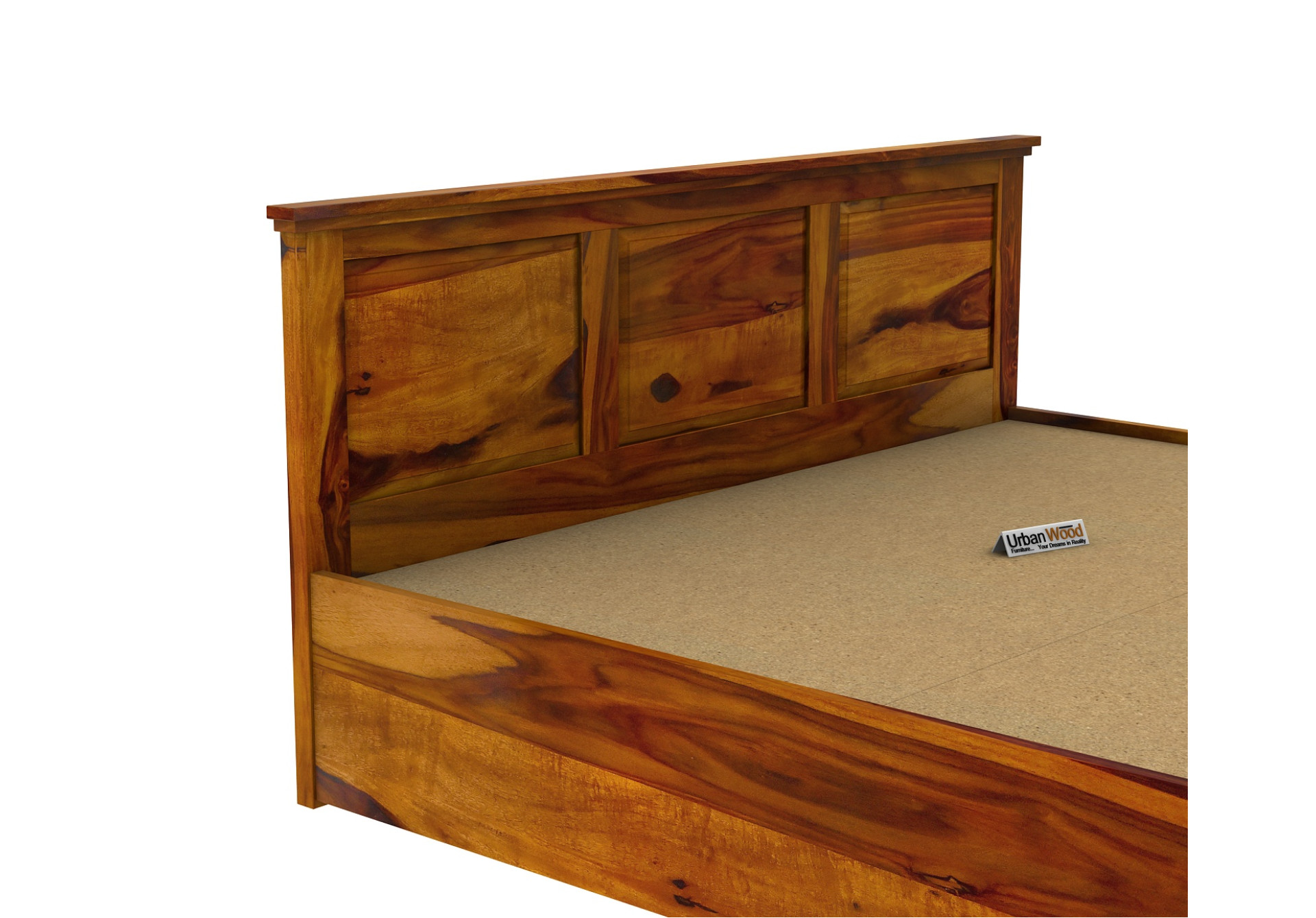 Babson Hydraulic Storage Bed (King Size, Honey Finish)