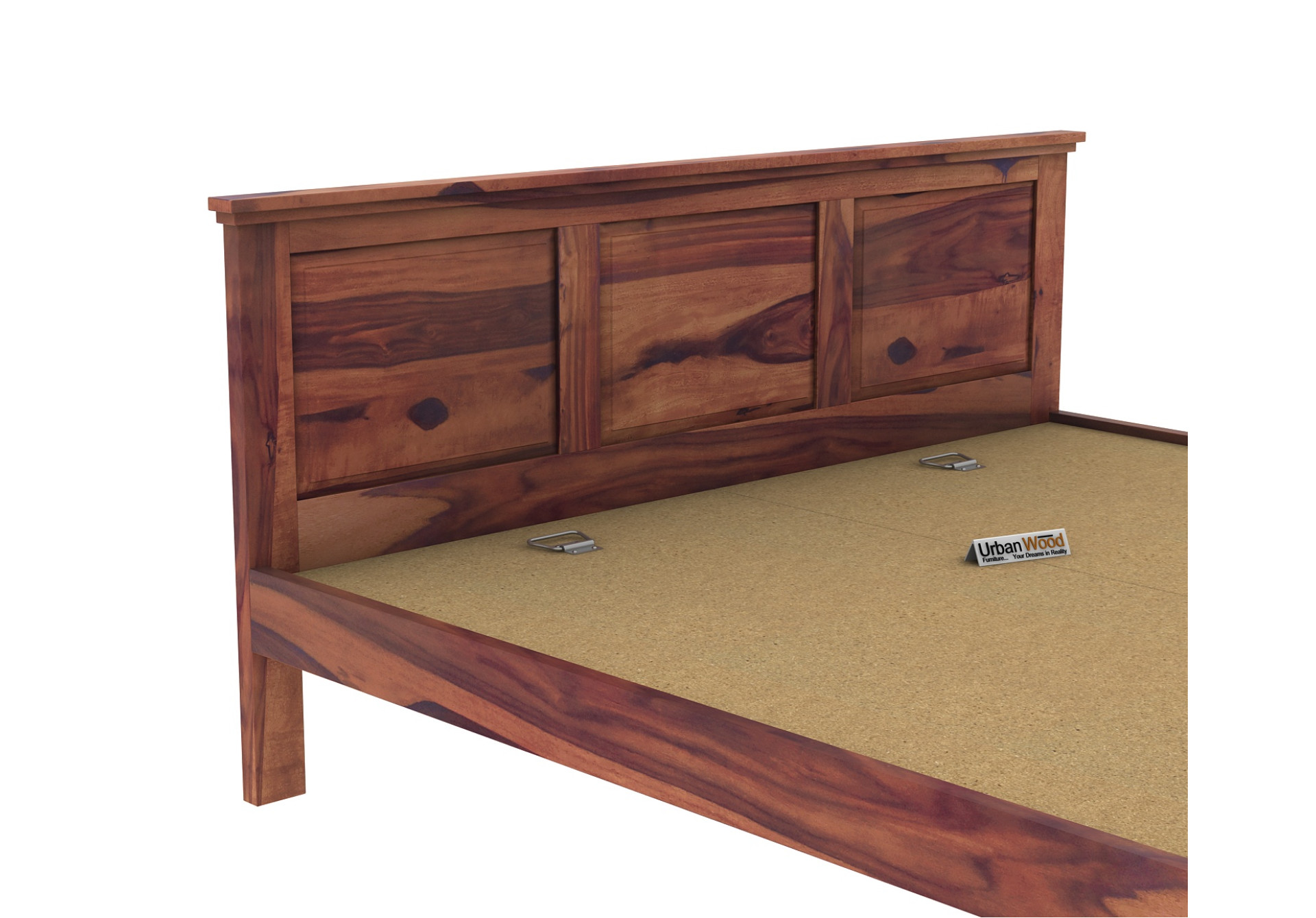 Babson Without Storage Bed (King Size, Teak Finish)