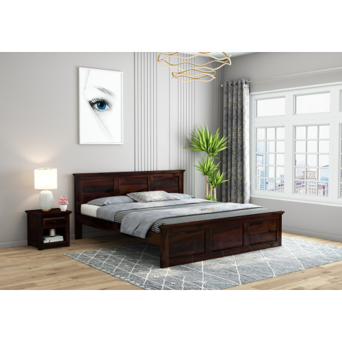Babson Without Storage Bed (Queen Size, Walnut Finish)