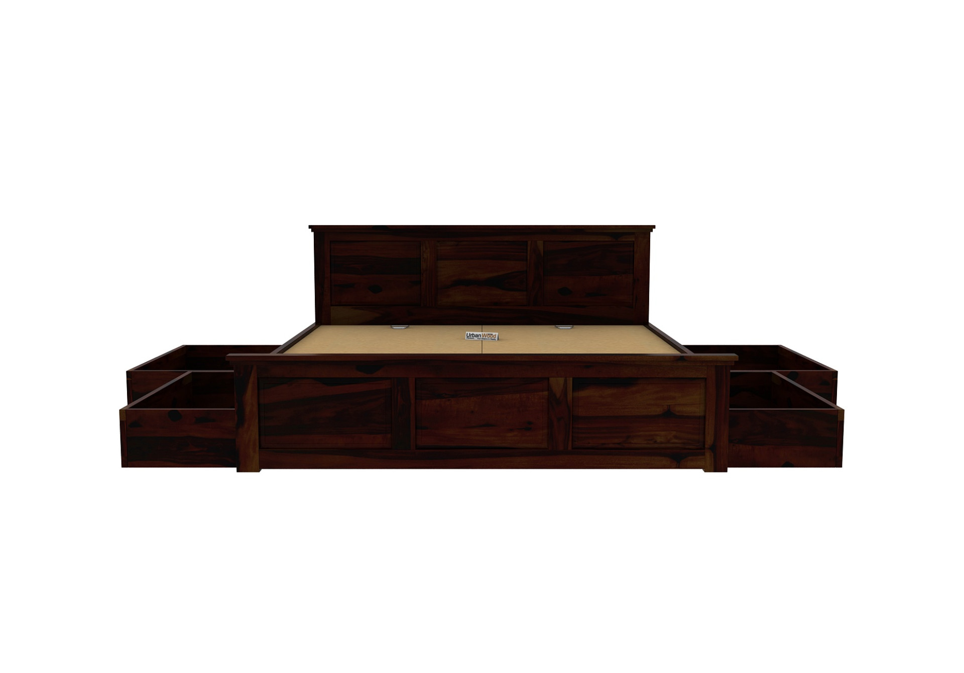 Babson Bed With Drawer Storage ( Queen Size, Walnut Finish )