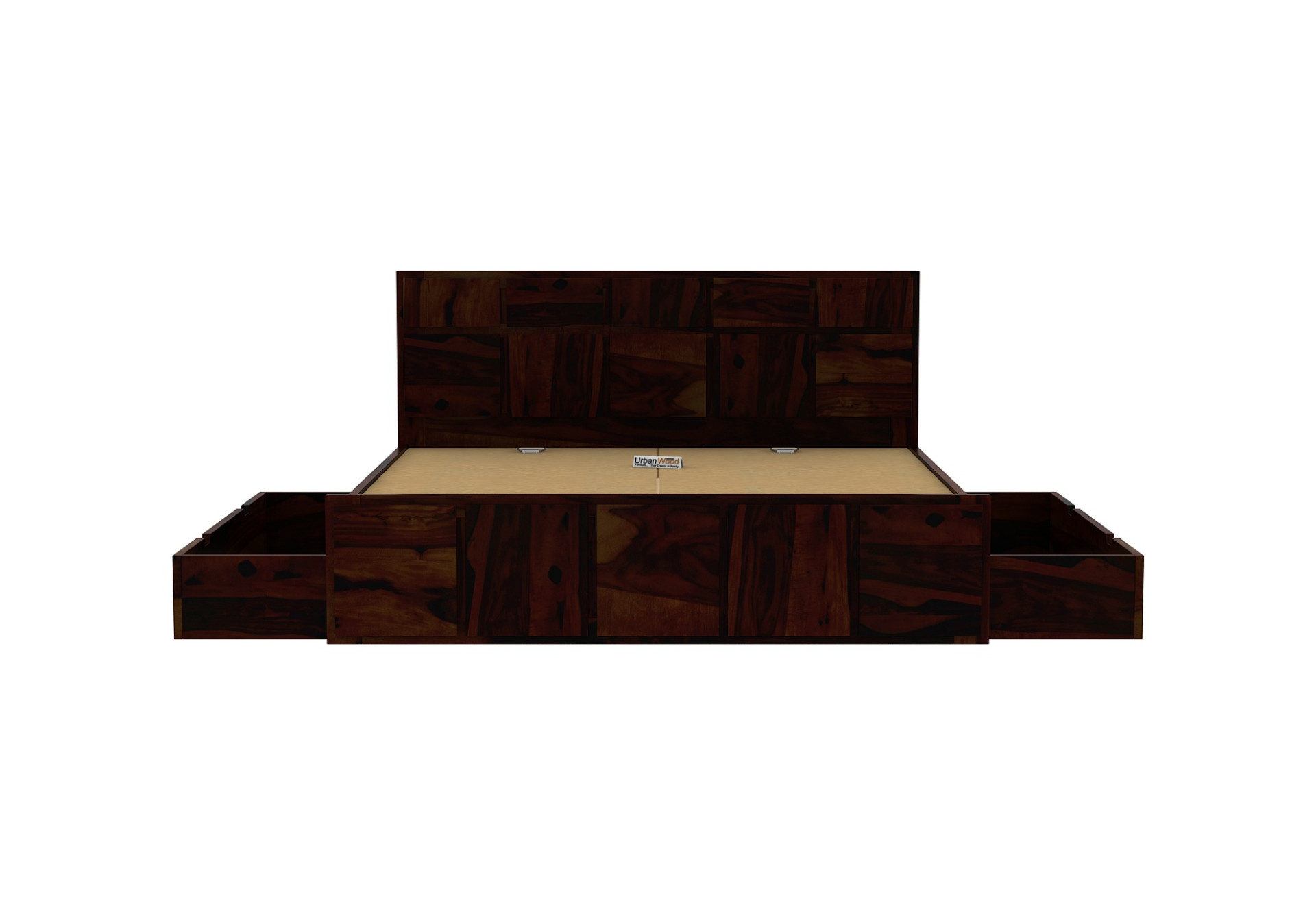 Bedswind Drawer Storage Bed (Queen Size, Walnut Finish)