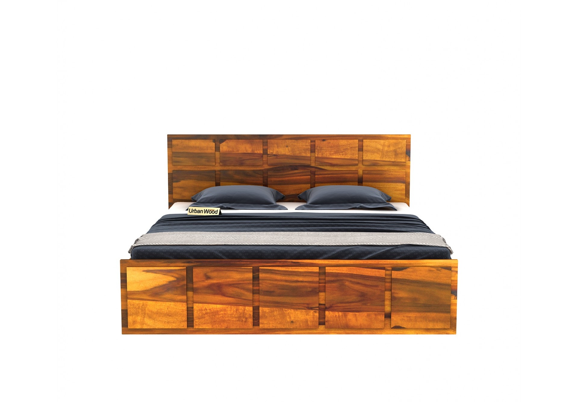 Bedswind Bed With Storage ( Queen Size, Honey Finish )