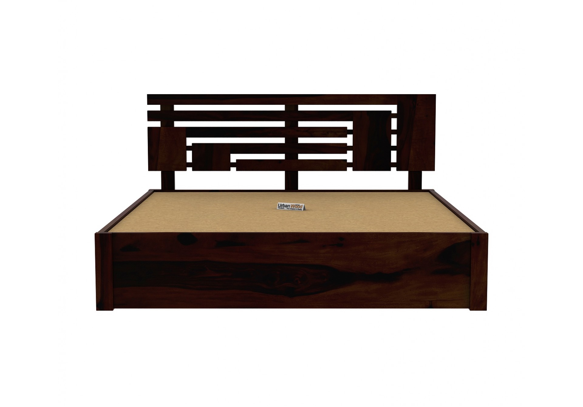 Berlin Wooden Bed With Drawer Storage (Queen Size, Walnut Finish)