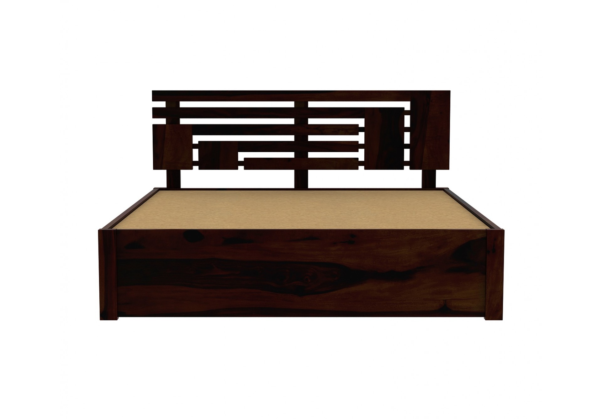 Berlin Wooden Hydraulic Bed  (King Size, Walnut Finish)