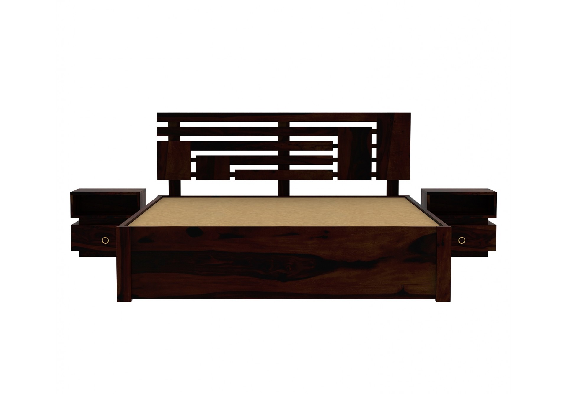 Berlin Wooden Hydraulic Bed  (Queen Size, Walnut Finish)