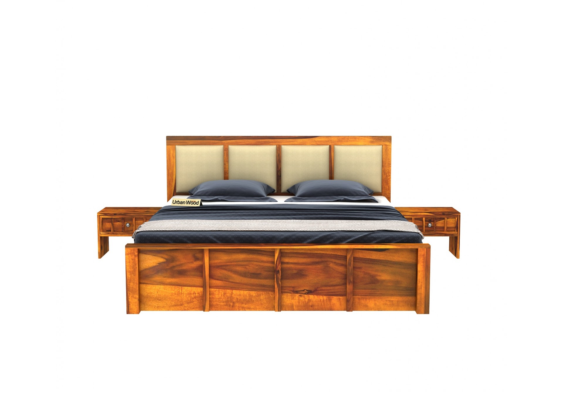 Harris Bed Without Storage ( King Size, Honey Finish )