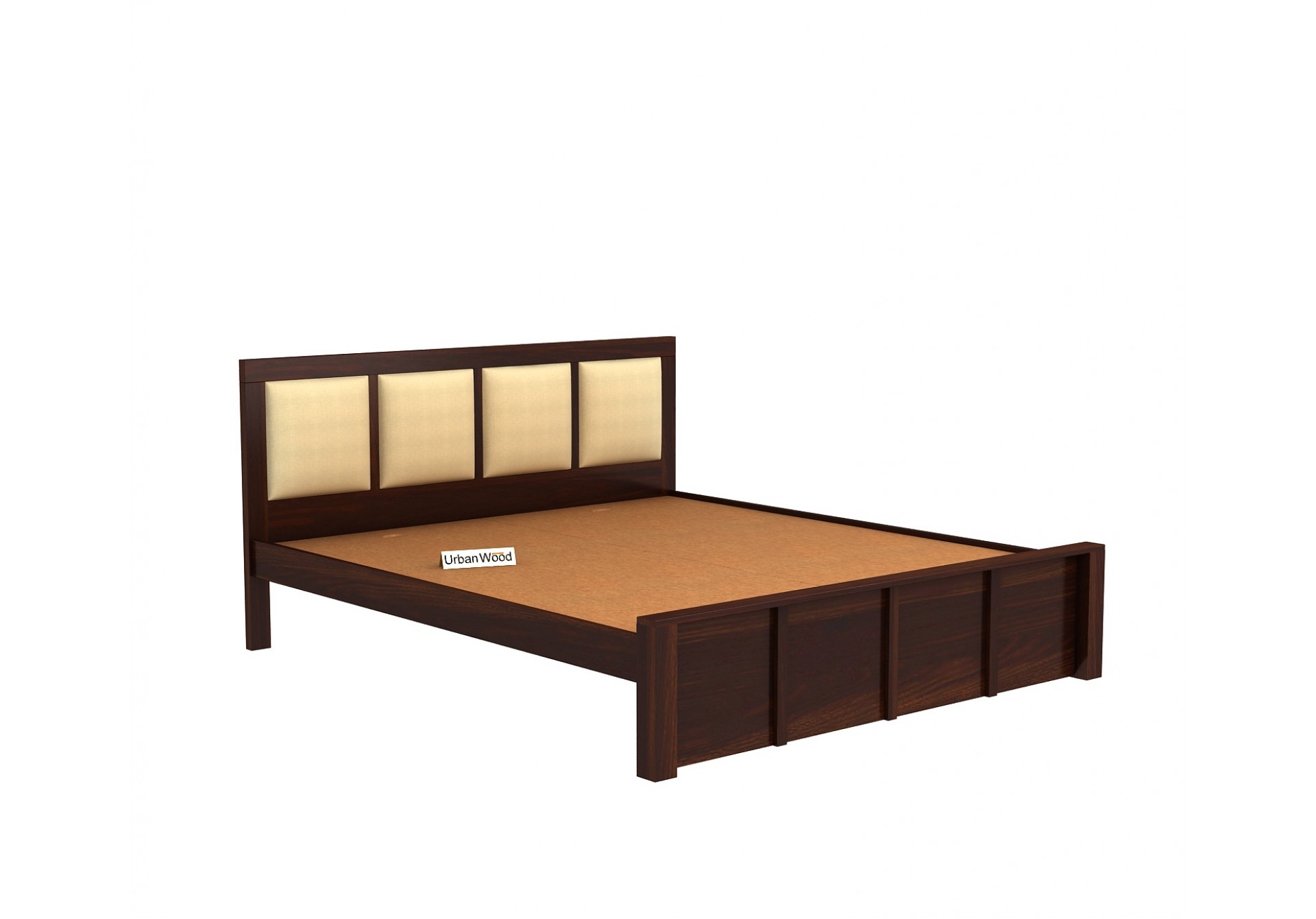 Harris Bed Without Storage ( King Size, Walnut Finish )