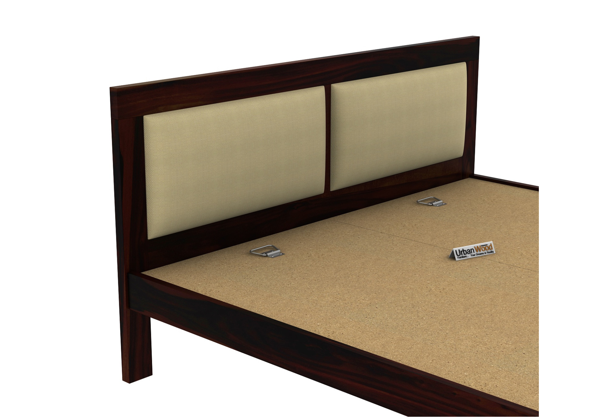 Harris Bed Without Storage ( King Size, Walnut Finish )