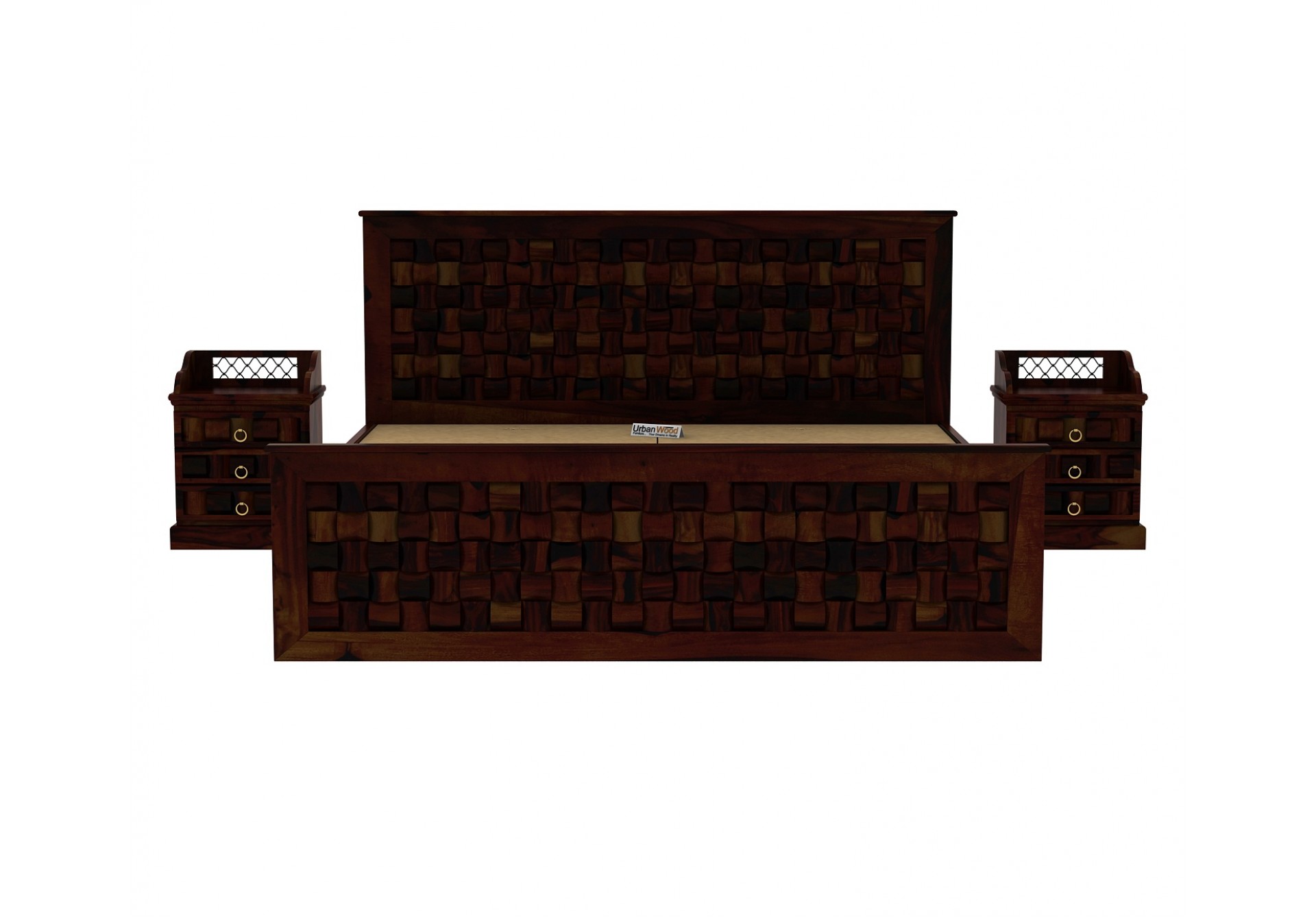 Hover Bed with Drawer Storage ( King Size, Walnut Finish )