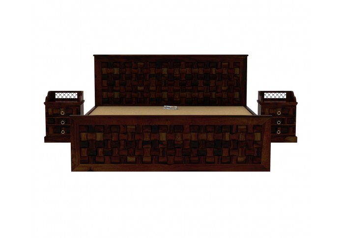 Hover Bed with Hydraulic Storage ( King Size, Walnut Finish )